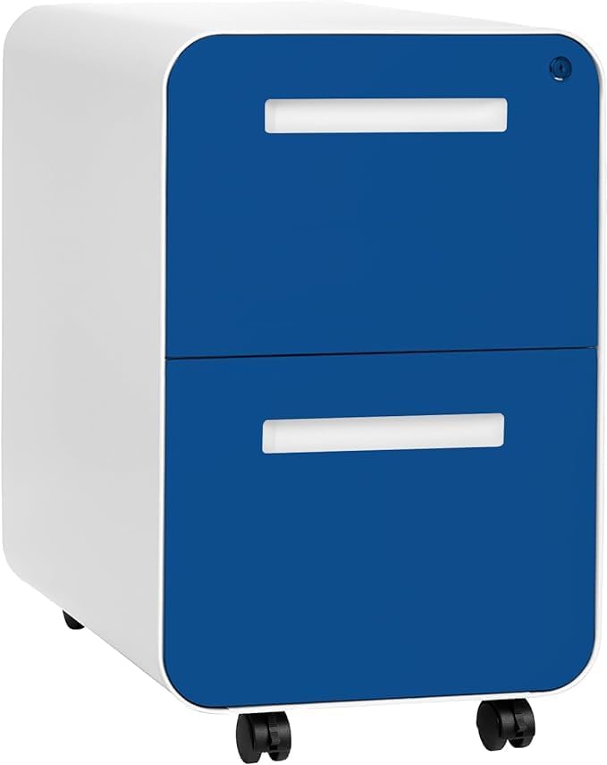 2 Drawer Mobile File Cabinet with Lock - Under Desk Metal Filing Cabinet
