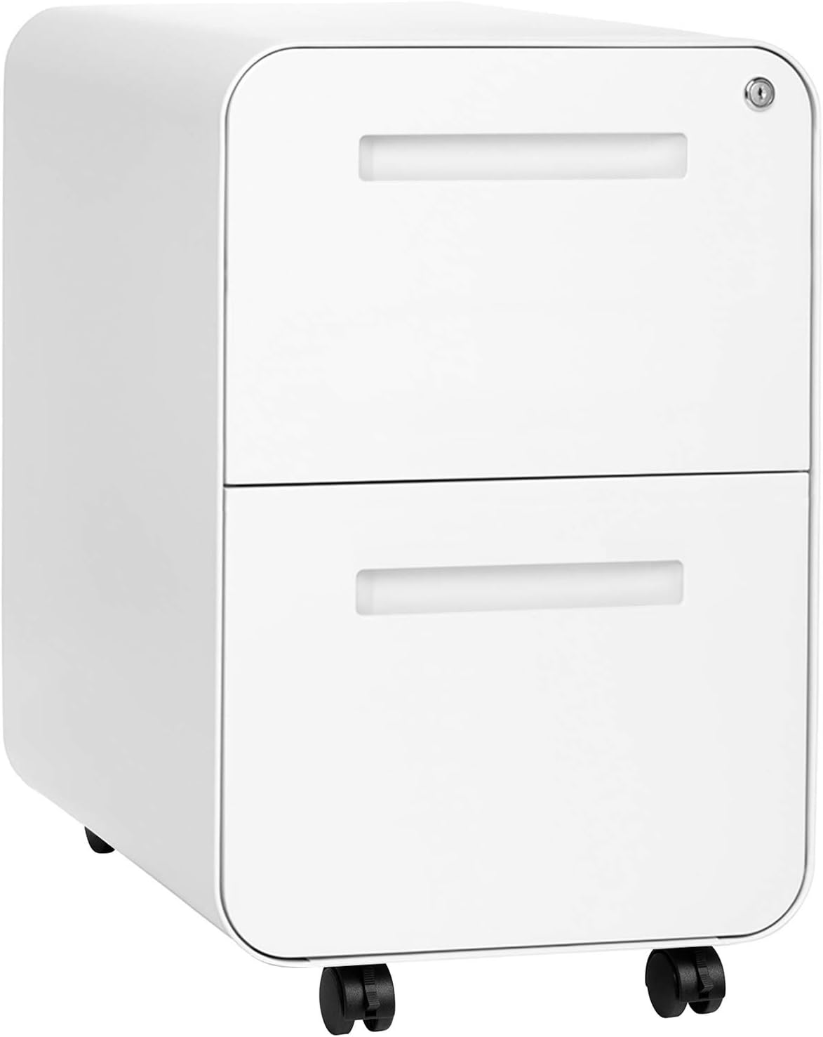 2 Drawer Mobile File Cabinet with Lock - Under Desk Metal Filing Cabinet
