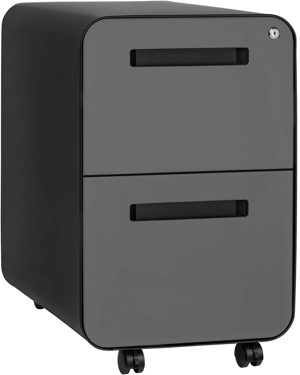 2 Drawer Mobile File Cabinet with Lock - Under Desk Metal Filing Cabinet