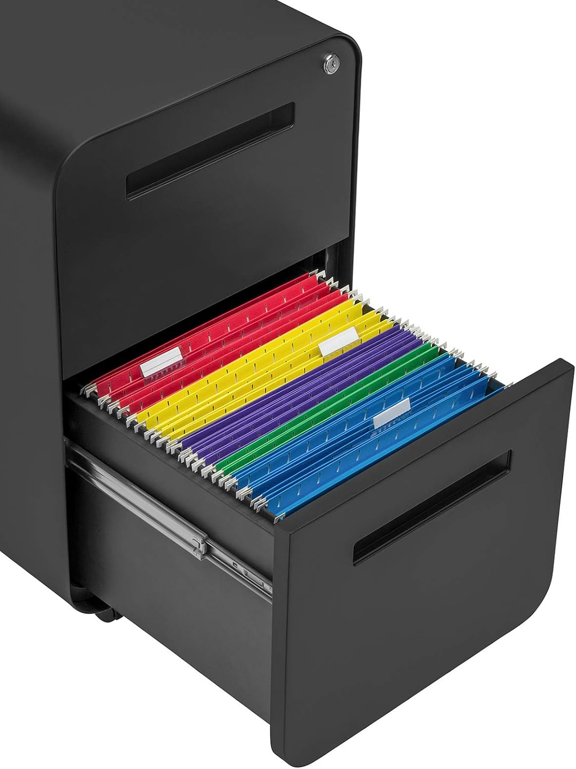 2 Drawer Mobile File Cabinet with Lock - Under Desk Metal Filing Cabinet