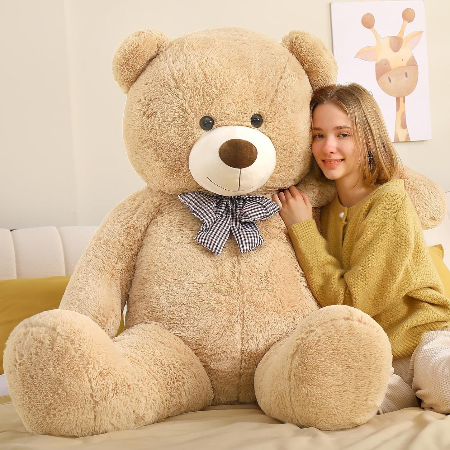 Giant Teddy Bear Stuffed Animals, Light Brown